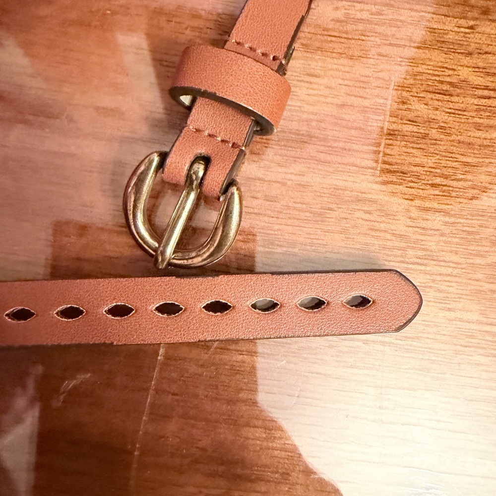 Stylish 40” Brown Pleather Belt - Picture 8 of 11